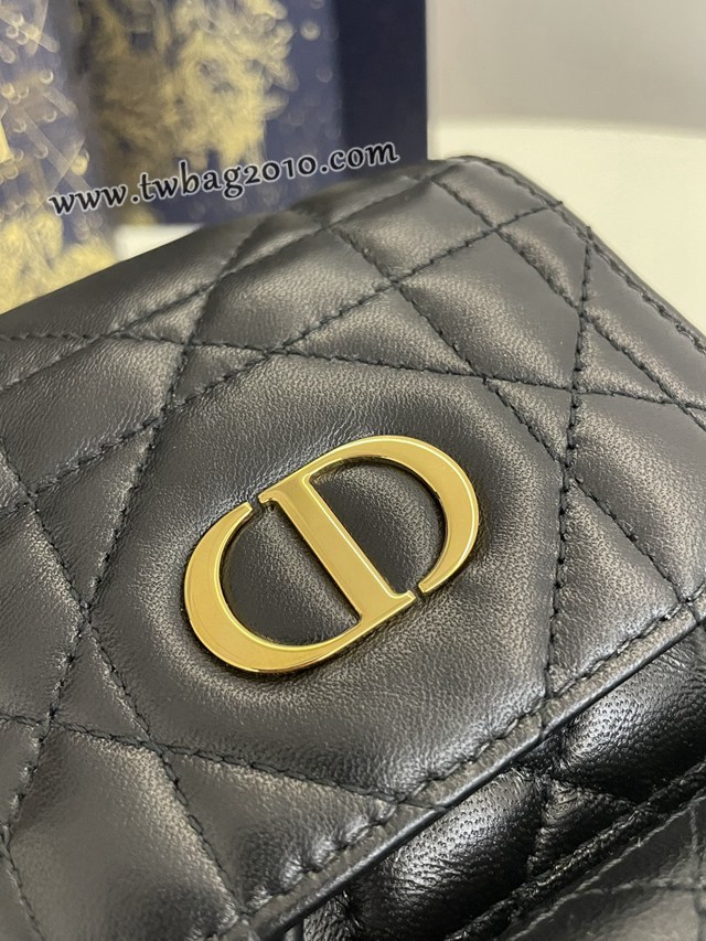 Dior专柜新款迪奥高仿原单黑色小号Caro秋冬系列双肩包 djfk1721
